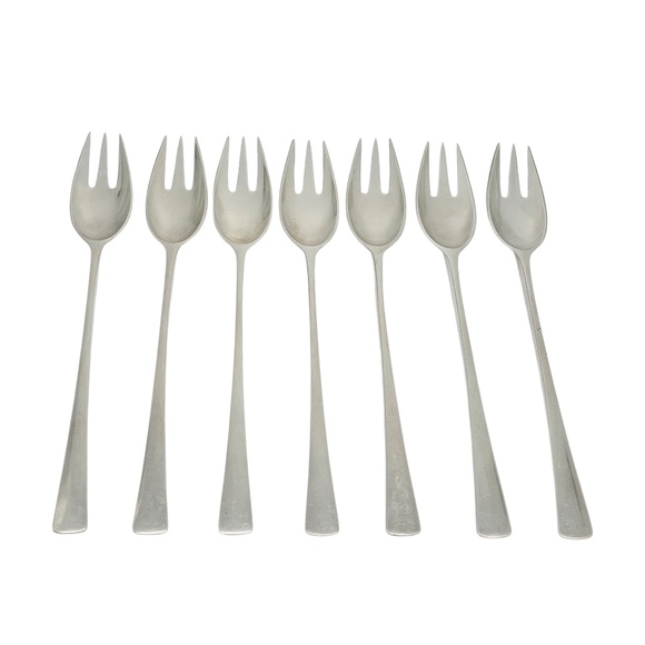 Set of 7 Dansk Denmark Sterling Silver Tjorn Salad Forks #20615 - Picture 1 of 9